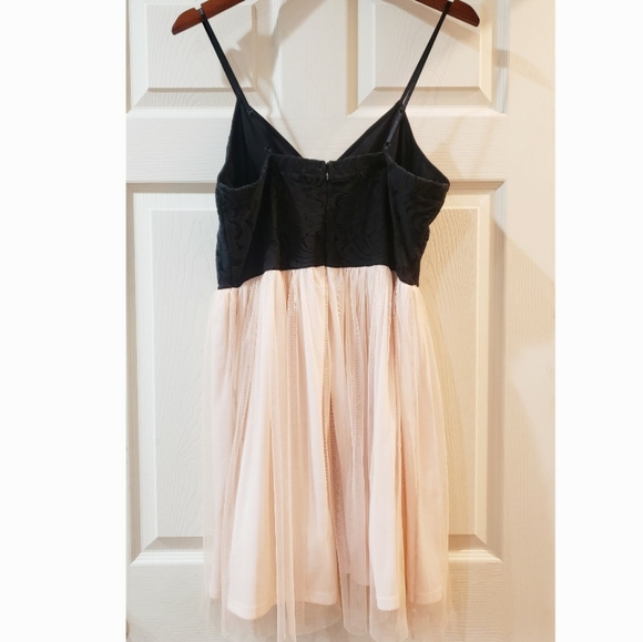 Blush and Black Spaghetti Strap Dress - Picture 2 of 7